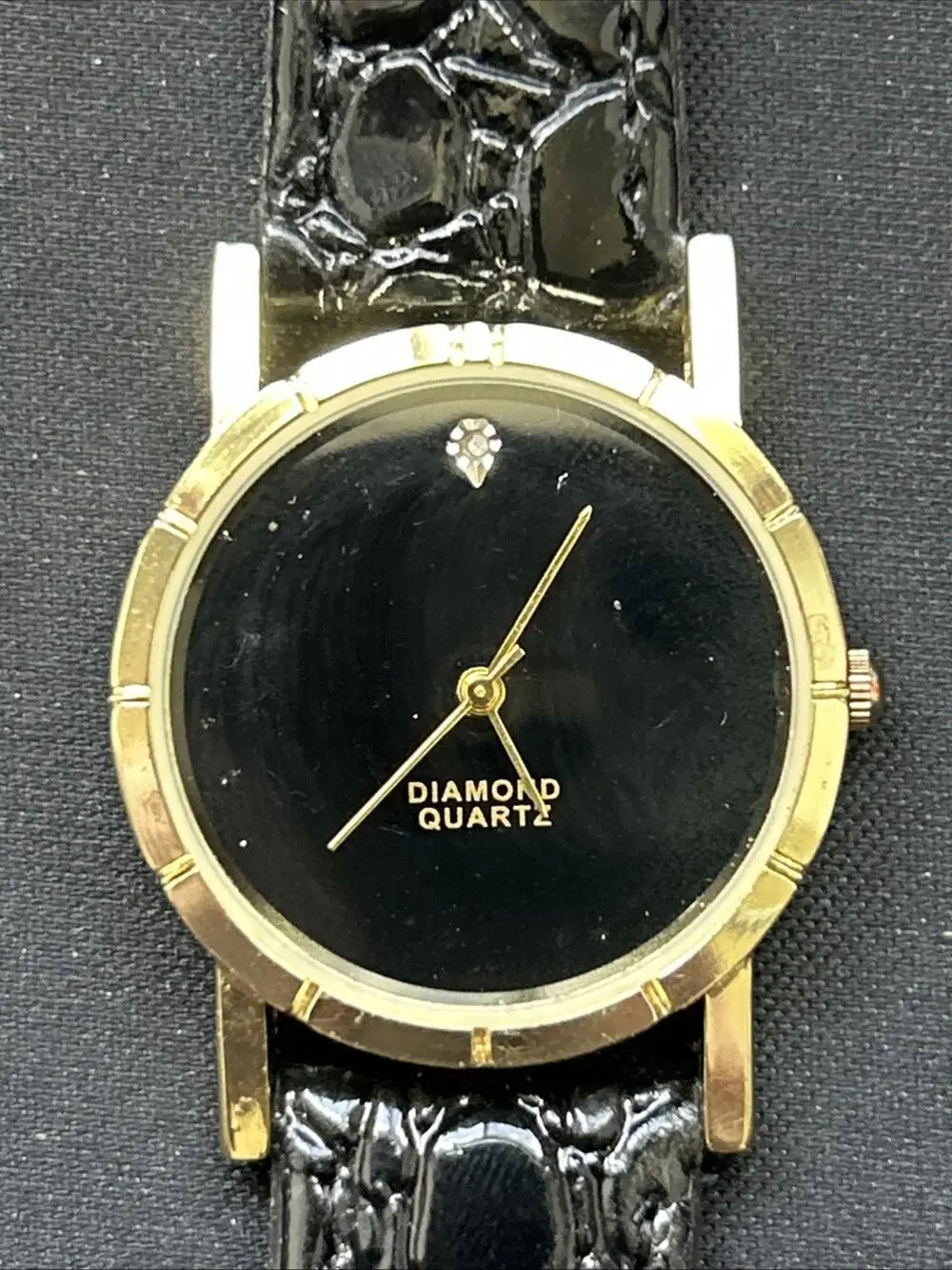 Gold Tone Case Black Dial And Band Women’s Quartz Watch